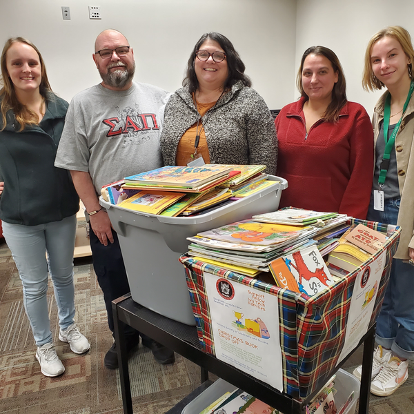 Ivy Tech South Bend/Elkhart NSLS members collect over 400 children's books