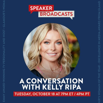 NSLS Speaker Broadcasts: A Conversation with Kelly Ripa. Tuesday, October 18 at 7pm ET/4pm PT