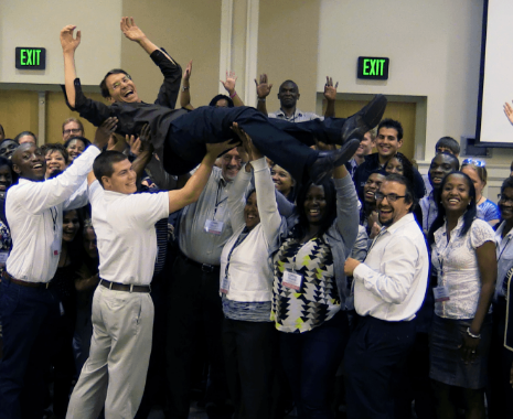 NSLS student smiling at an event