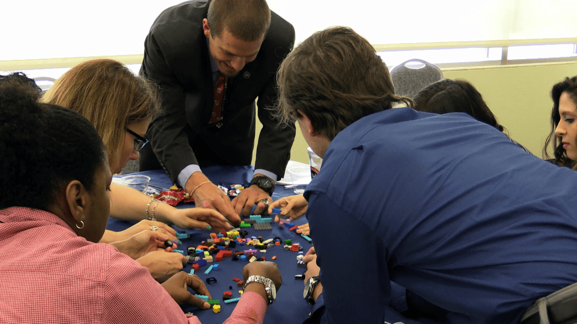 NSLS members problem solving with legos