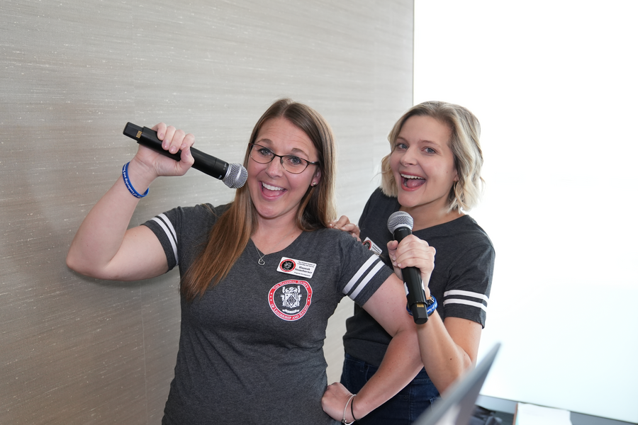 NSLS Employees with Microphones.