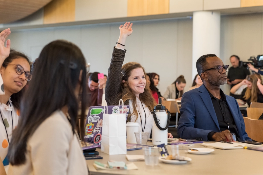 NSLS Members Raising Their Hands During a Live Session.